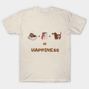 dogs & books and coffee is happiness T-Shirt